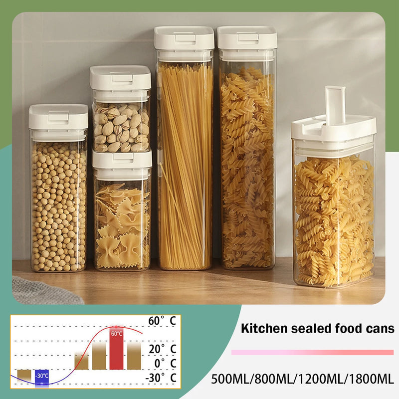 Pasta Storage Box Transparent Plastic Grain Seal Tank Spaghetti Storage Container Moisture-Proof Snack Jar Kitchen Food Tank