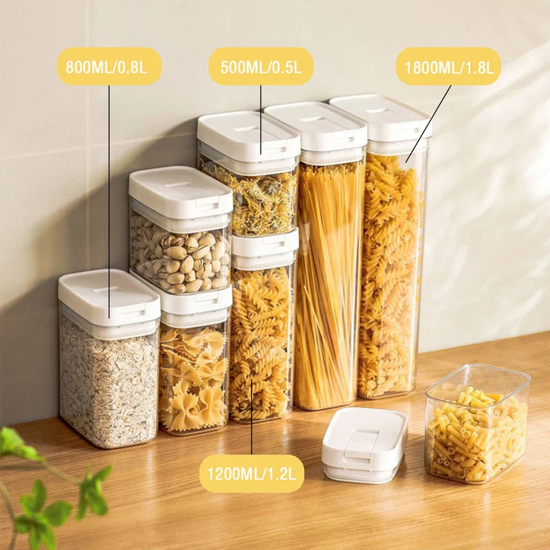 Pasta Storage Box Transparent Plastic Grain Seal Tank Spaghetti Storage Container Moisture-Proof Snack Jar Kitchen Food Tank